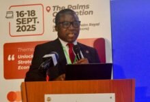 Professor Paul Bosu (inset) addressing the gathering