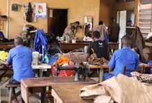 • Inmates learning sewing