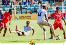 • A scene from the Nations FC versus Asante Kotoko match on Saturday