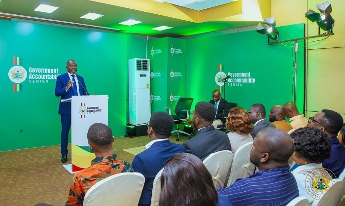 Mr Dominic Ayine speaking at the event