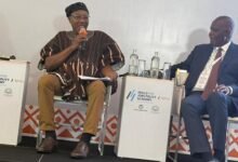 • Dr Apaak (left) speaking at the event