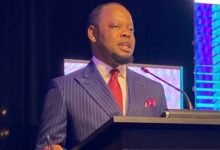 • Dr Srem-Sai (inset) speaking at the forum