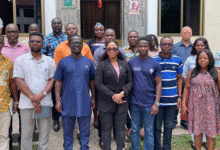 • Mr Gyamfi (third left) with COCOBOD team