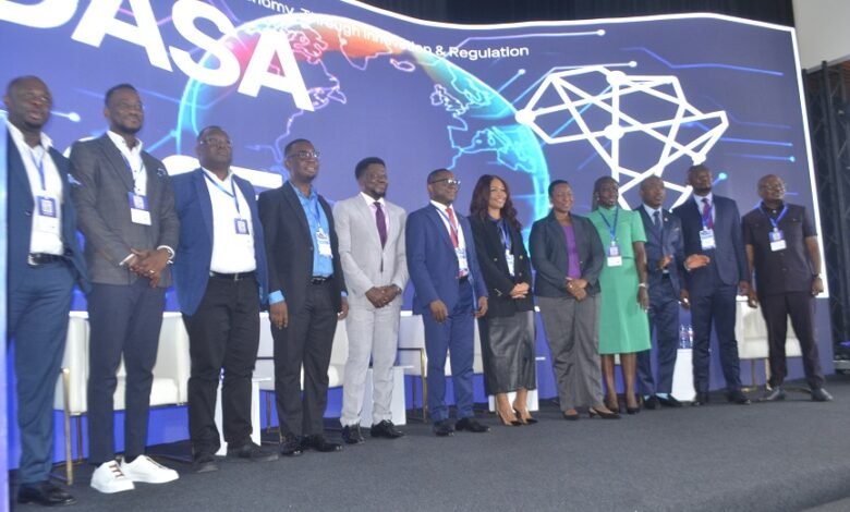 • Mr Peter Frimpong (fifth from left) with Prof Tonya Evans (right) and other dignitaries during the programme Photo Victor A. Buxton