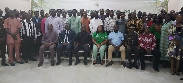 Mr Sampson Ahi (seated third from left) with the participants after the forum