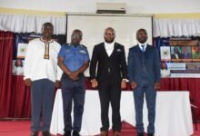 Dr. Promise Sefogah (right) with other stakeholders after the meeting Photo Seth Osabukle