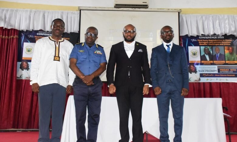 Dr. Promise Sefogah (right) with other stakeholders after the meeting Photo Seth Osabukle