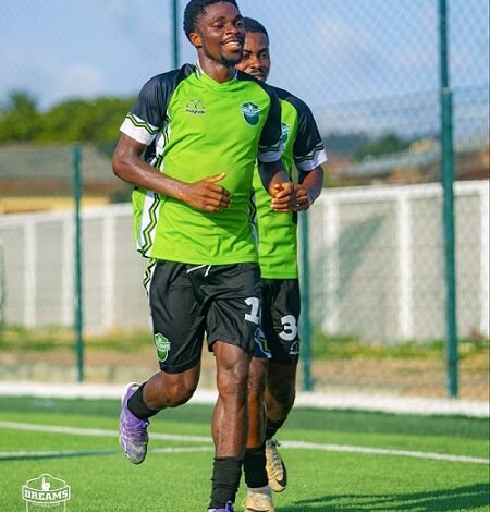 Dreams FC players celebrating Saturday's win