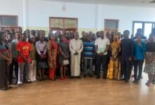 • s • Participants at the programme. Photo: Ebo Gorman Amb. Gana (middle) with other dignitaries at the programme