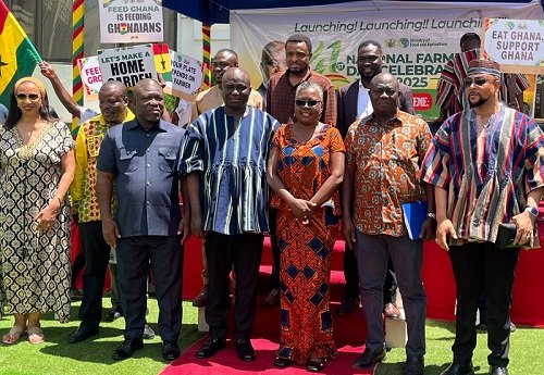 Mr Opoku ( second from left), Mrs Arthur ( middle), Mr Gunu ( left) with other dignitaries after the launch