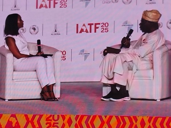 • Former President Olusegun Obasanjo (right) speaking at the event