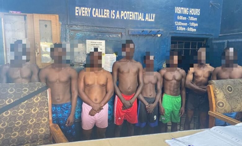 • The eight foreign nationals arrested by the police