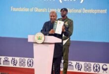 President John Mahama (inset) launching the book