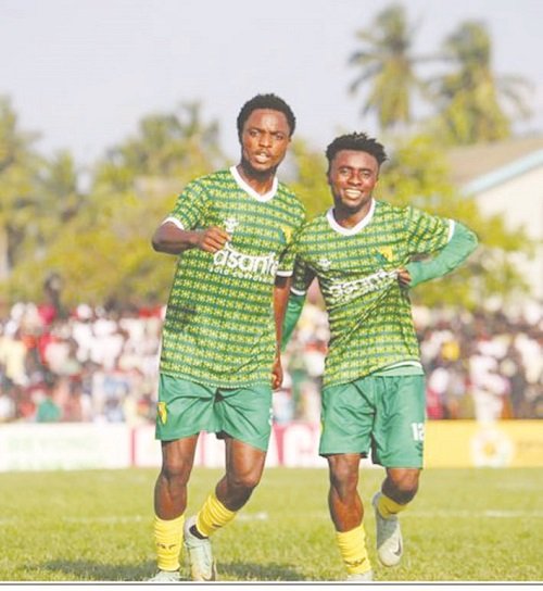 • Gold Stars players celebrating the lone goal