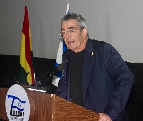 Mr Roey Gilad (inset) addressing the gathering