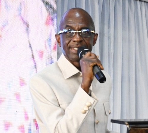 Mr Nketia addressing the Chiefs and People at Keta