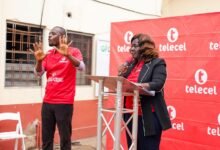 Ms Akude delivering her speech