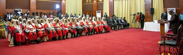• President Mahama addressing the Judges