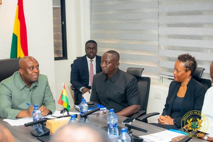 • Nyarko-Ampem (left) speaking at the meeting