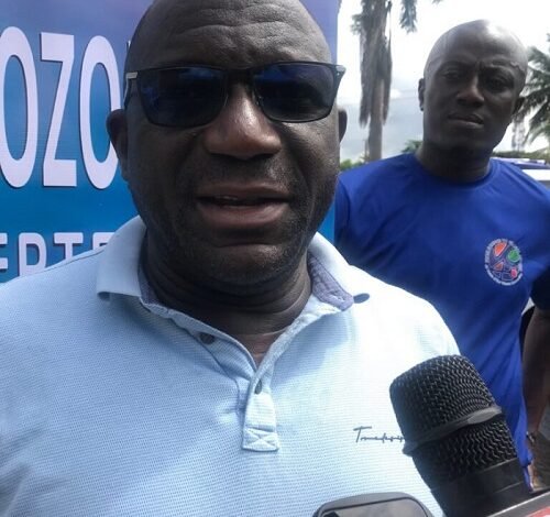 • Mr Joseph A. Baffoe (inset) addressing participants at the programme