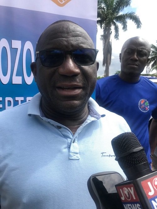 • Mr Joseph A. Baffoe (inset) addressing participants at the programme