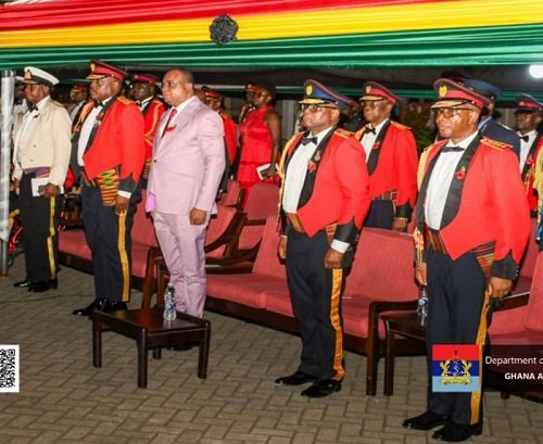 Mr Genfi (middle)with Lieutenant General William Agyapong (second from left) Rtd General Adams (left)and other senior officers at the event