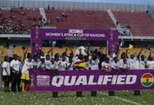 • Players and officials of the team celebrate qualification to the championship