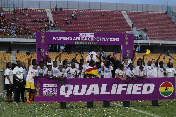 • Players and officials of the team celebrate qualification to the championship