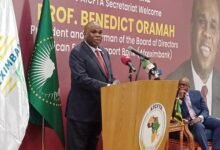 Prof Oramah speaking during a fireside chat