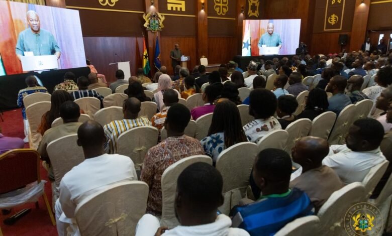 • President Mahama addressing the CSOs