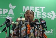 • Ms Ama Ofori Antwi addressing the media