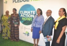 Mrs Samira Bawumia (second from left) with Ms Djami Diallo (third from right) at the programme. With them is Mr Zia Choudhury Photo: Victor A. Buxton