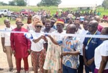 • Dignitaries cutting the tape to launch the project