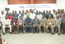 • Executives and delegates after the meeting