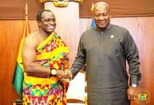 President Mahama with Daasebre Kwaku Boateng III