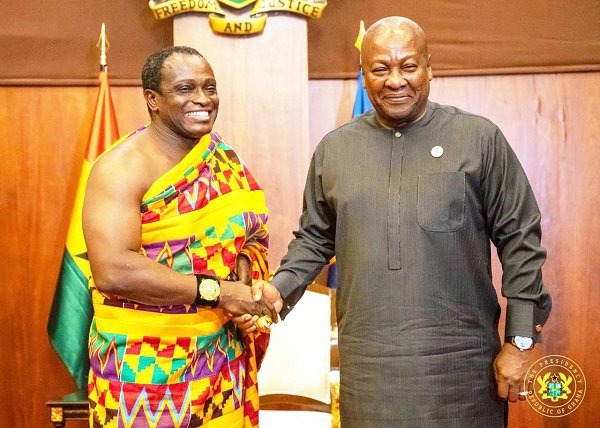 President Mahama with Daasebre Kwaku Boateng III