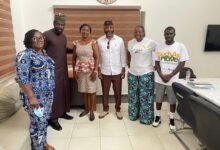 • Mr Owusu-Koramoah (second left), with Mr Ampofo Ankrah (third right) and Madam Commodore-Topper and other dignitaries
