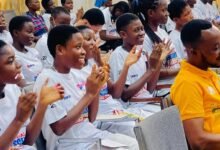 Some adolescent girls and boys at the programme