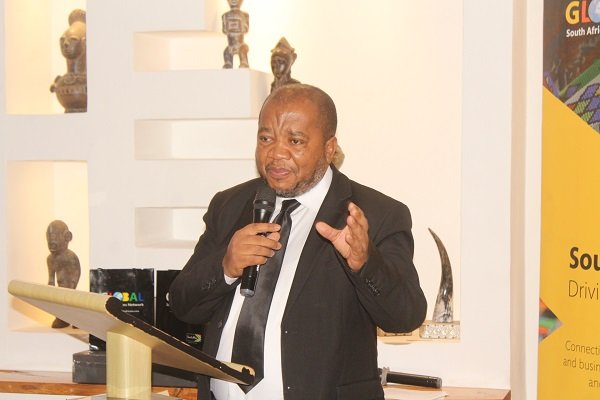 Mr Thando Dalamba (inset) addressing participants at the programme. Photo. Ebo Gorman