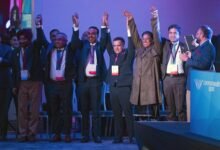 • Delegates from India celebrate Ahmedabad being officially announced as the host of the 2030 Commonwealth Games