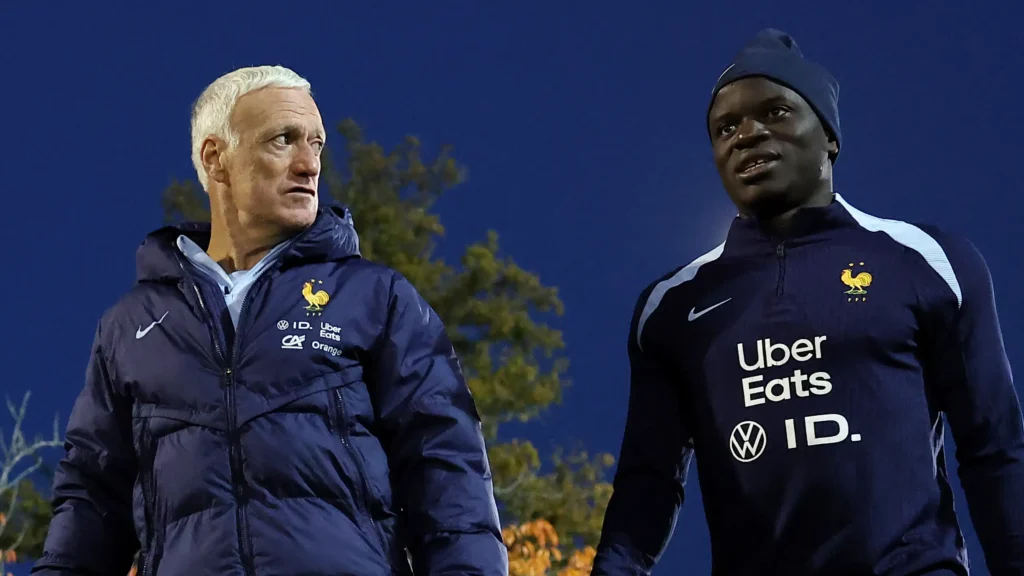 Didier Deschamps (left) with N’Golo Kante