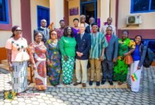 Prince Edward (middle) with Dr Apaak and staff of PWCE