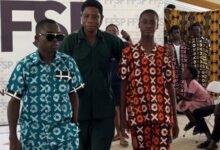 • Some of the students modelling on stage