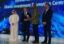 Mr Abdul-Razak Baba(second from right) receiving the award on behalf of Mr Madjie