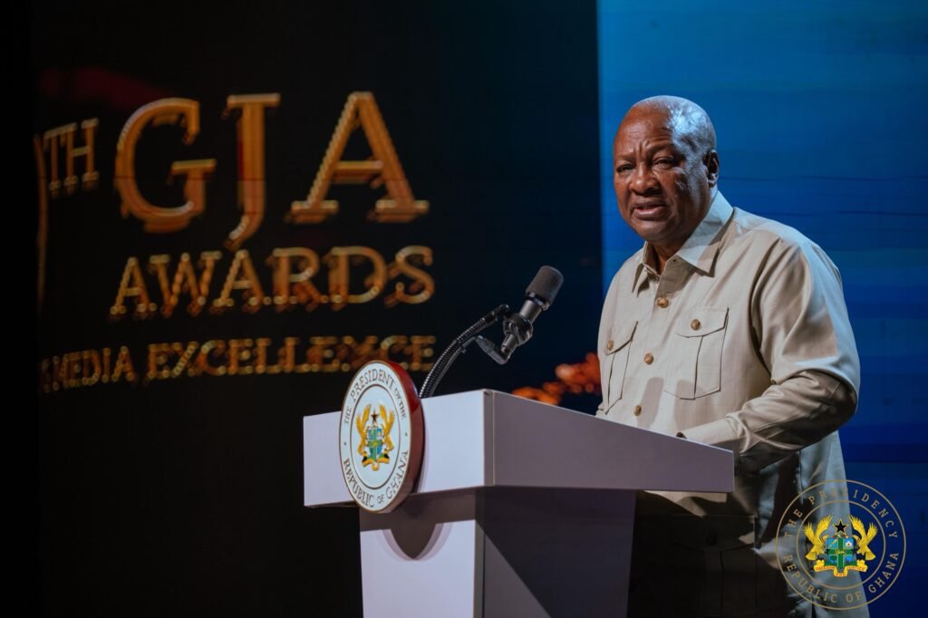 -President Mahama addressing participants at the awards ceremony