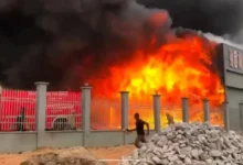 • The gutted China Mall warehouse