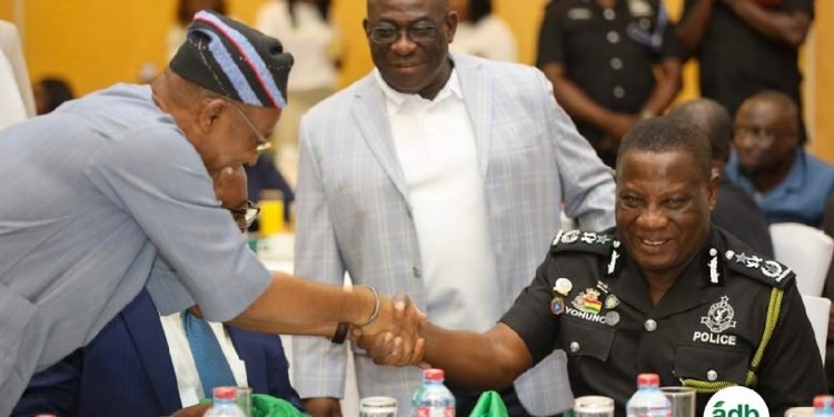 Yohuno (right) exchanging pleasantries with some dignitaries at the event