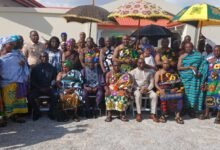 -Mr Ahmed Ibrahim ( seated third from left ) with the chiefs after the meeting