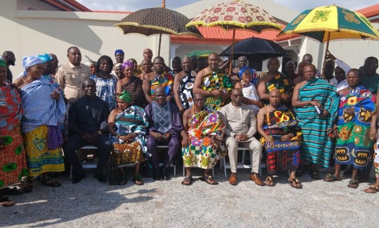 -Mr Ahmed Ibrahim ( seated third from left ) with the chiefs after the meeting