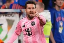 Lionel Messi celebrating his goal